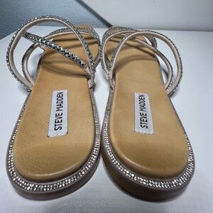 Steve Madden Beige Sandals with Sparkling Straps